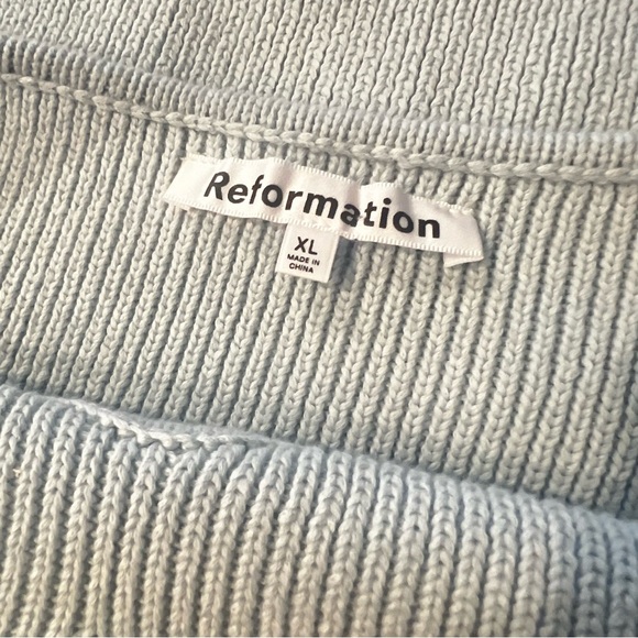 Reformation Natale cotton sweater dress powder blue - Picture 11 of 12